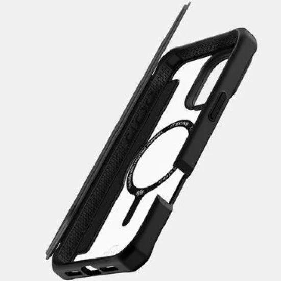 Cover Iphone 16 Pro Max Magsafe Hybrid Folio Itskins - Black Leather